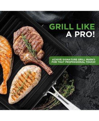 11   Hard-Anodized Nonstick Grill & Griddle - Dishwasher Safe Nonstick Grill Pan