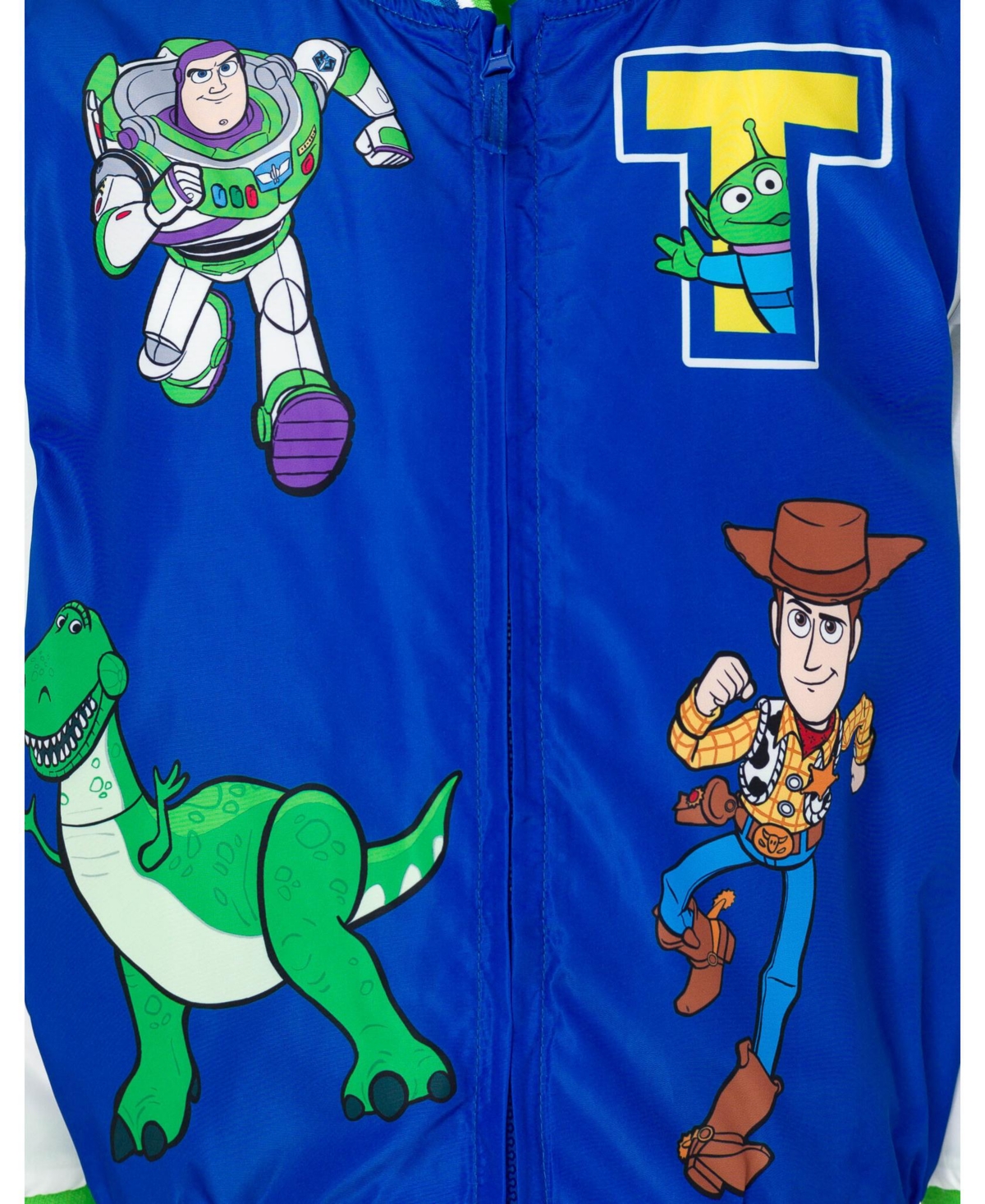 Disney Toddler Boys Toy Story Cars Zip Up Varsity Bomber Jacket to (2T - 7-8) -/ green / white