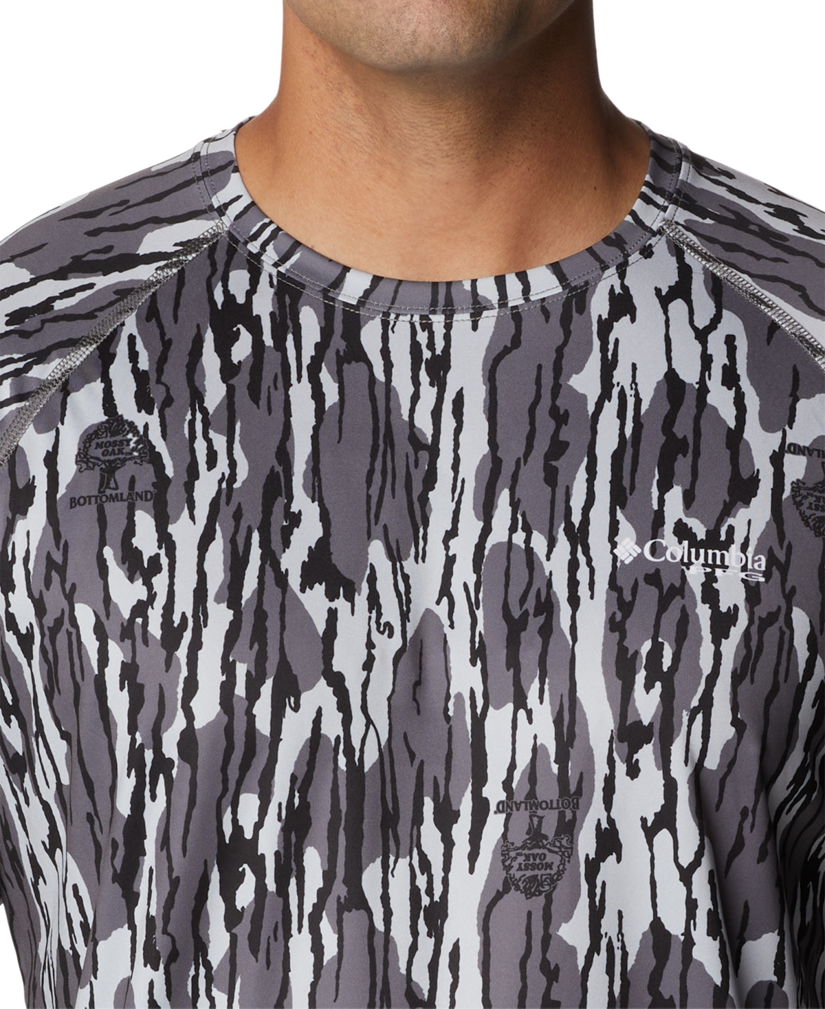 Shop Columbia Men's Pfg Super Terminal Tackle Long Sleeve Shirt In Cool Grey Mossy Oak Bottomland
