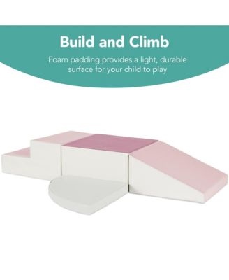 4-Piece Kids Climb and Crawl Soft Foam Block Playset Structures for Child Development