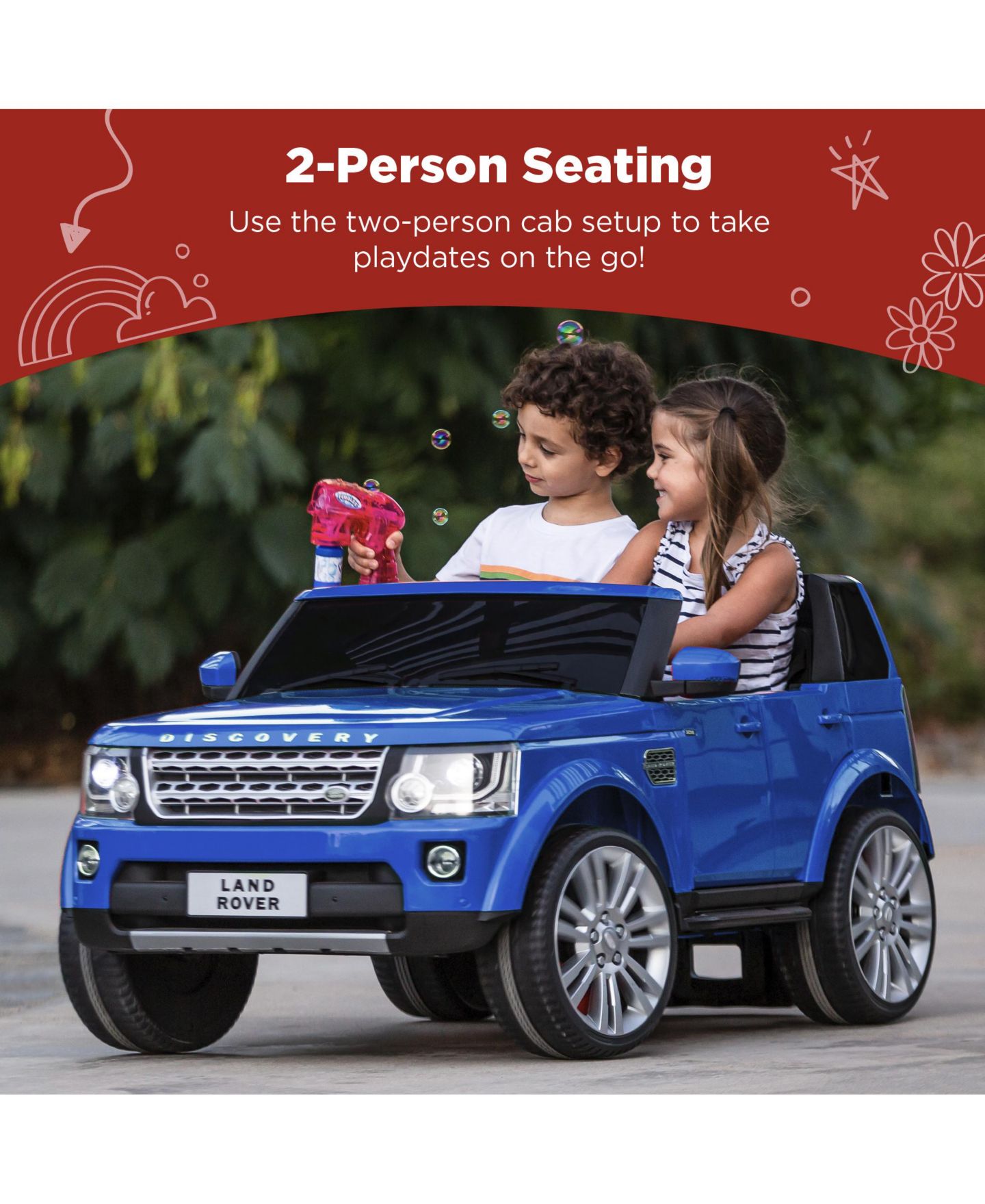 Детская игрушка Best Choice Products Licensed Land Rover 12V 2-Seater Remote Control Ride-On Car, Ages 3+, цвет: Синий — фото 4