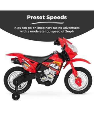 6V Kids Electric Battery Powered Ride On Motorcycle w/ Training Wheels, Lights, Music