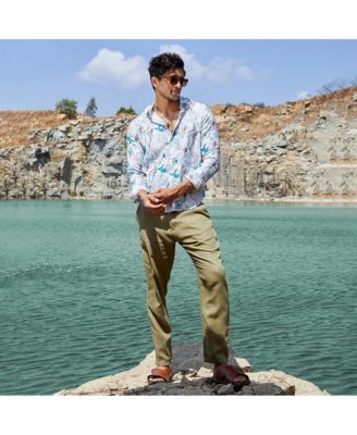 Men's Sky Blue & Ivory White Fluid Fade Shirt