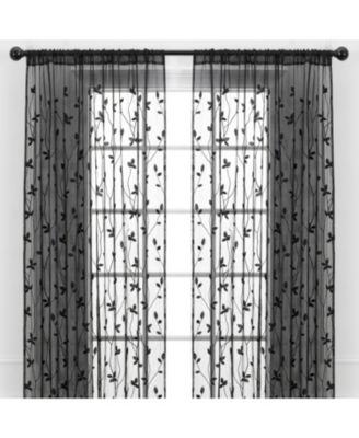 Premium Embroidered Vine Curtains - Sheer Curtains for Living Room, Bedroom, Kitchen - 52" x 63" - White, 2 Panels