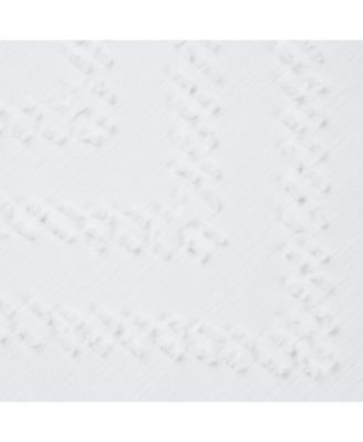 Premium 2-Panel Moroccan Embroidered Design Textured Sheer Curtain Panels - for Windows Living Room Bedroom Kitchen Office - Translucent Window Drapes for Home - 52 x 63 Inches Long - White