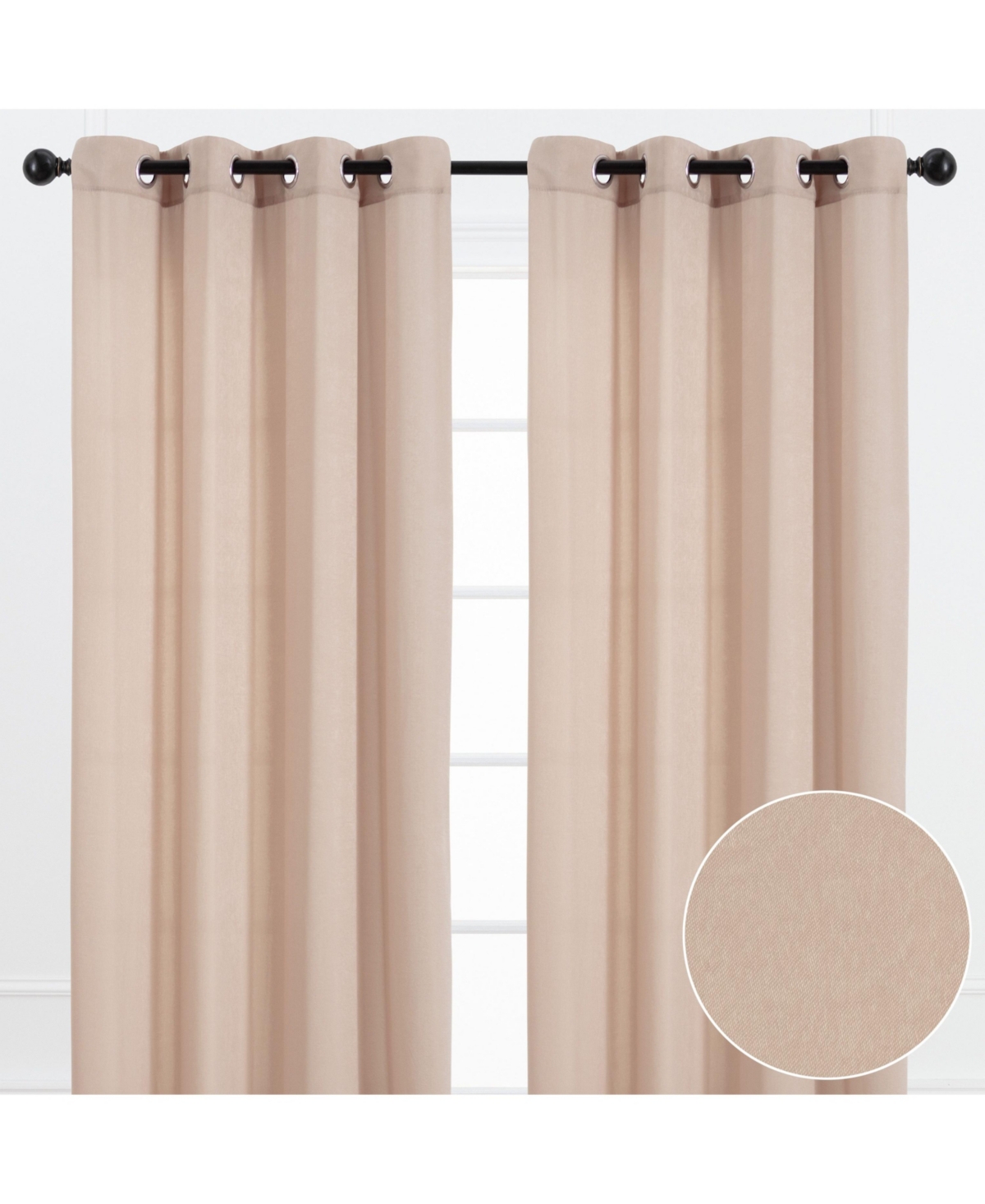 Premium Beige Silky Velvet Textured Sheer Curtains - Lightweight Curtain for Living Room Bedroom Windows - Light Filtering Elegant Drapes wit