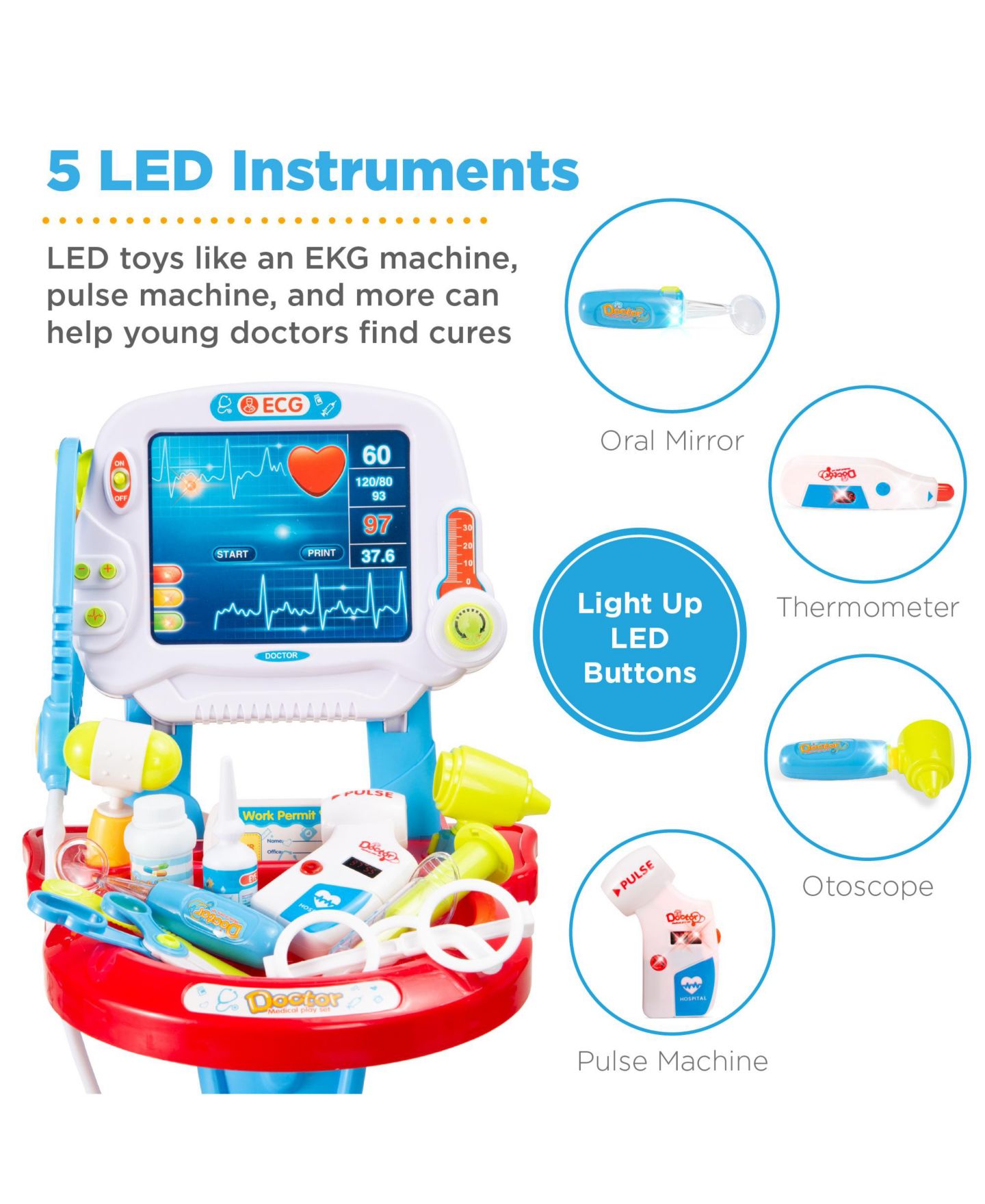 Детские игрушки Best Choice Products Doctor Mobile 17-Piece Kit, Ages 3+, цвет: Синий — фото 2