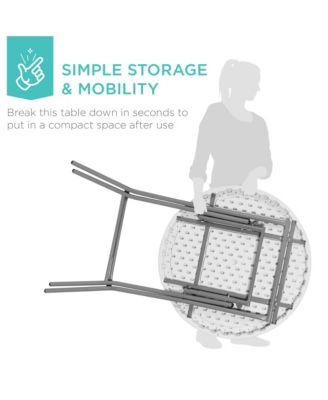 32in Bar Height Folding Table, Indoor Outdoor Accessory w/ Thick Table Top, 330lb Capacity