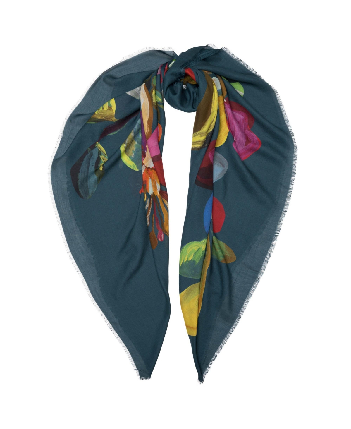 Catrina - Large Modal Cashmere Scarf for Women - Petrol blue