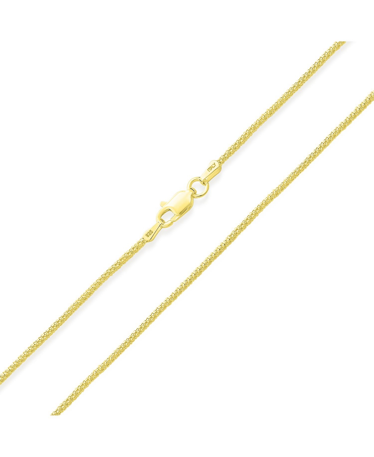 3mm Bali Style 14k Gold Plated Sterling Silver Caviar Coreana Popcorn Chain Necklace - Gold-tone