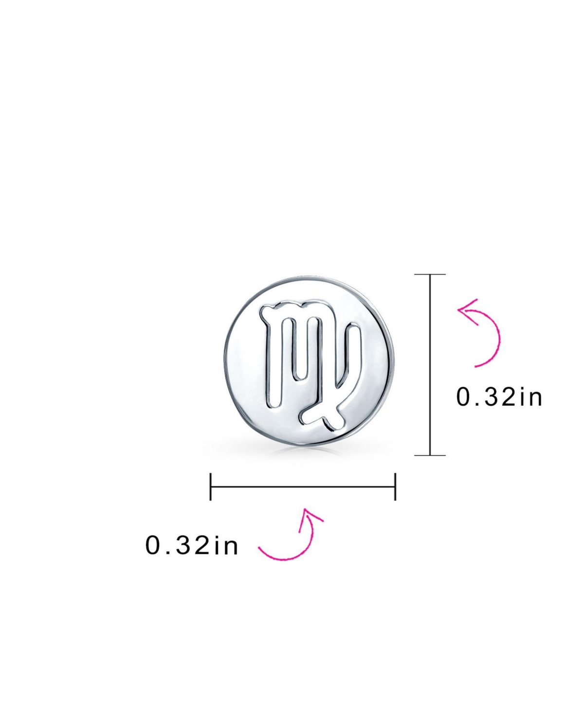 Bling Jewelry Mini Dainty Circle Celestial 12 Constellation Tiny Astrology Horoscope Zodiac Stud Earrings For Women .925 Sterling12 Birthday