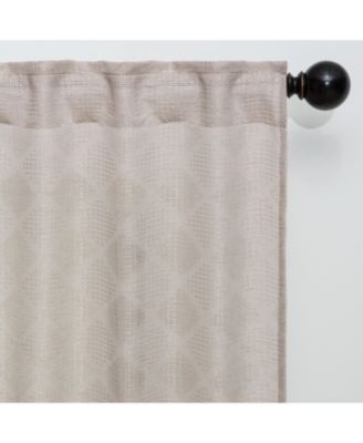 Premium 2-Panel Diamond Textured Semi Sheer Curtain Panels - 3-in-1 Back Tab, Rod Pocket, Ring Tab - for Windows Living Room Bedroom - Semi-Sheer Drapes for Privacy - 52 x 108 Inches - Taupe