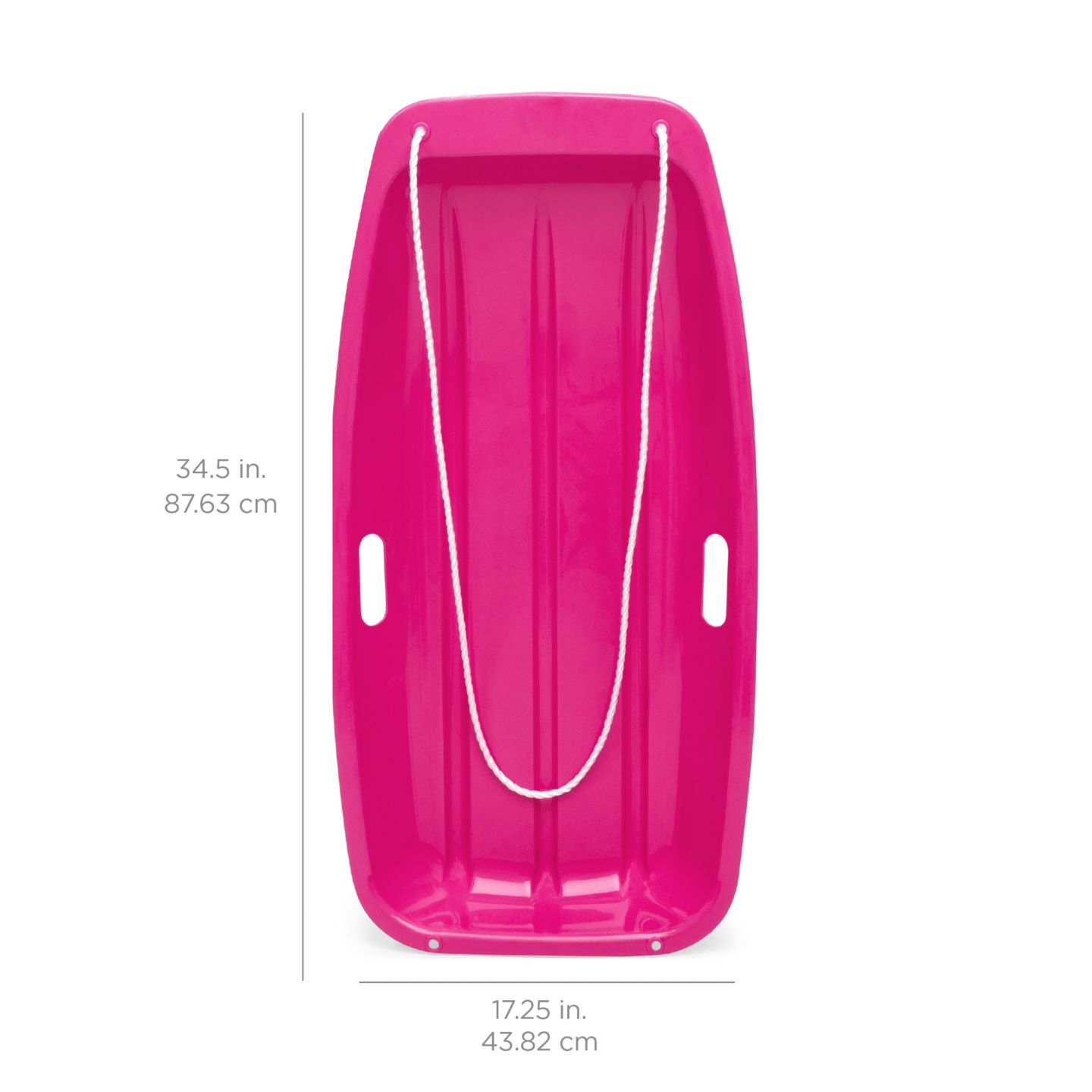 Детская игрушка Best Choice Products 35in Kids Outdoor Plastic Sport Toboggan Winter Snow Sled Board w/ Pull Rope, 2 Handles, цвет: Розовый — фото 4
