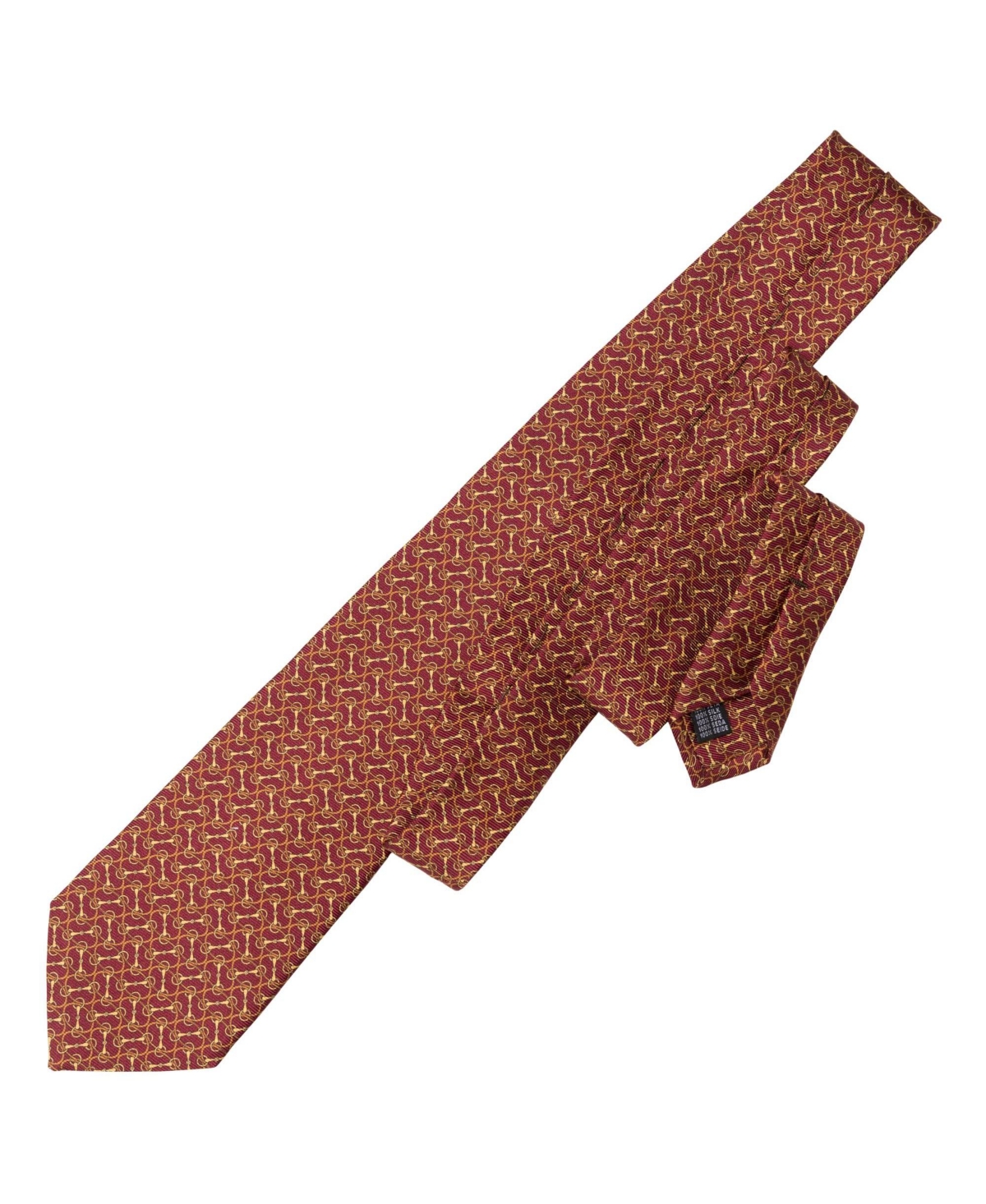 Palio - Printed Silk Tie for Men - Burgundy