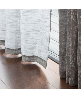 Premium 2-Panel Floral Jacquard Textured Beige Curtains with Grommets for Windows Living Room Bedroom Office - Partial Room Darkening Drapes for Privacy Decor - 52 x 96 Inch Long - Beige