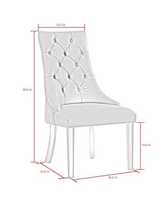 Winona Velvet Acrylic Leg Dining Chair Set of 2