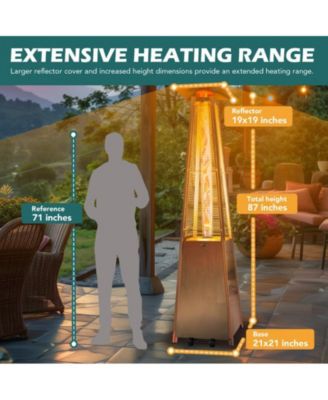 42000 BTU Outdoor Black Pyramid Patio Heater with Cover