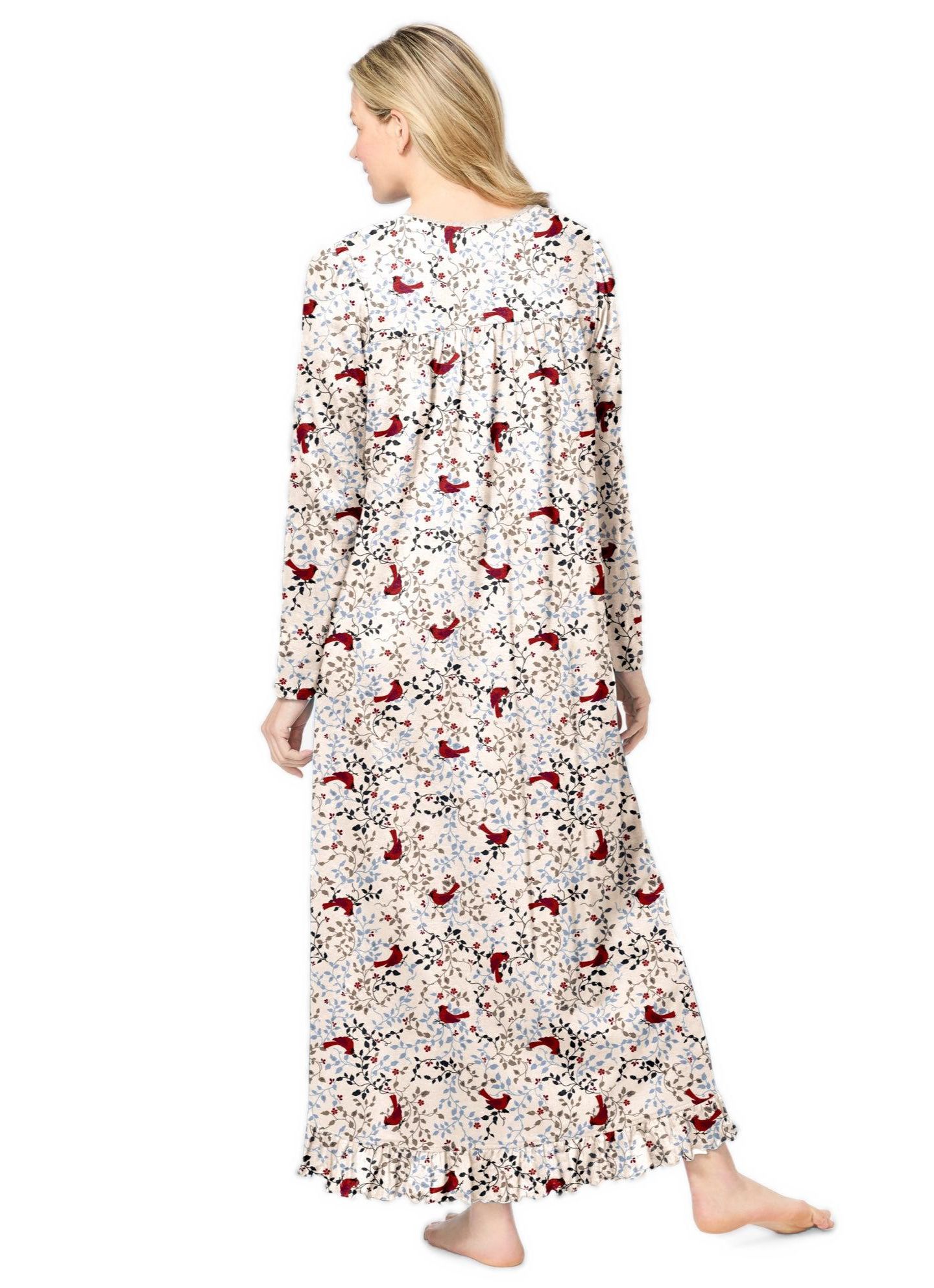 Женские платья Dreams & Co. Plus Size Dreams and Co. Long-Sleeve Gown, цвет: Красный — фото 2