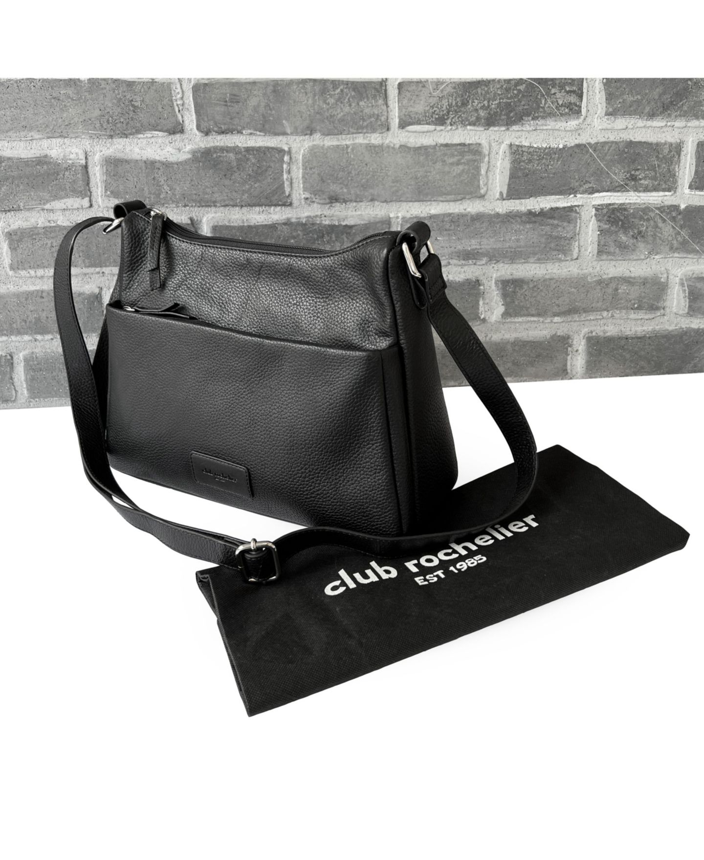Женская сумка Club Rochelier Ladies Leather Medium Multi Zip Crossbody, цвет: Чёрный — фото 7