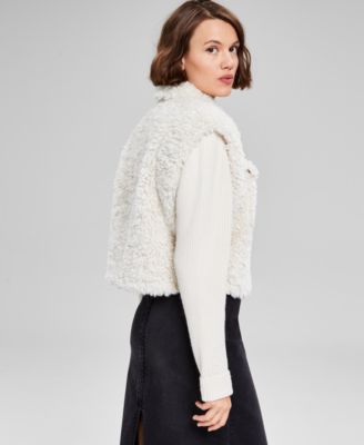 Women's Mixed-Media Long-Sleeve Jacket, Created for Macy's 