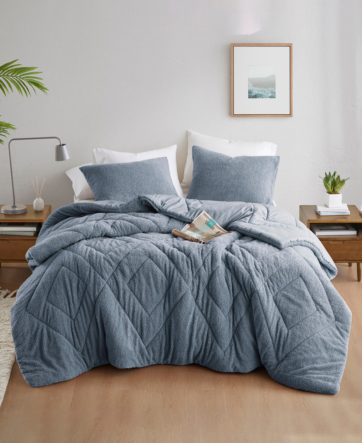 510 Design Kyla Double Diamond Quilted Teddy 2-pc. Comforter Set, Twin/twin Xl In Blue