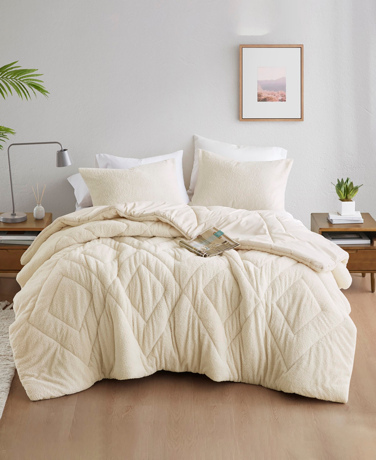 510 Design Kyla Double Diamond Quilted Teddy 2-pc. Comforter Set, Twin/twin Xl In Ivory