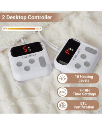 King Size Tufted Sherpa Electric Heated Blanket with Dual Control, 100" x 90"