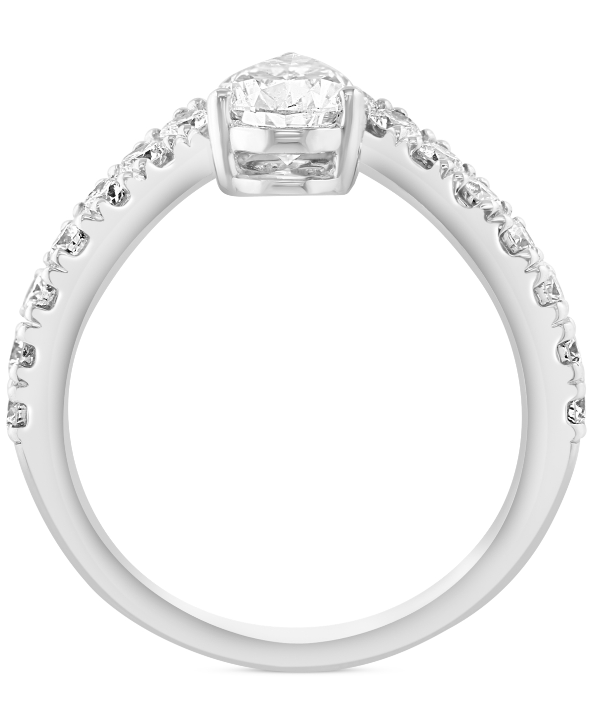 EFFY COLLECTION EFFY LAB GROWN DIAMOND PEAR & ROUND CHEVRON RING (1-5/8 CT. T.W.) IN 14K WHITE GOLD 