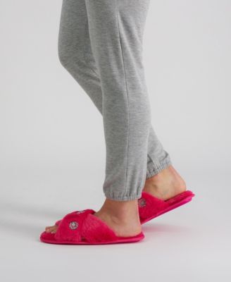 Women's Embellished Cross Band Slide Slippers