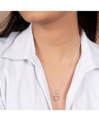 Hanukkah Magen Star of David Pendant Necklace Religious Judaic Jewelry Bat Mitzvah .925 Sterling Silver