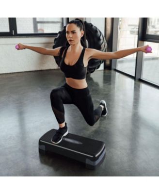 Aerobic Step Platform Exercise Fitness Equipment w/ Adjustable Height