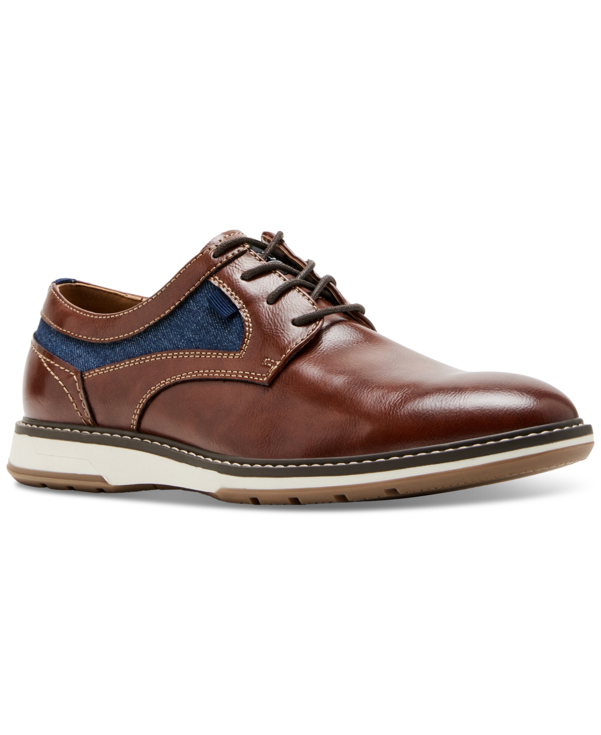 Men's MMaddox Mixed-Media Casual Formal Oxford Shoes - Cognac