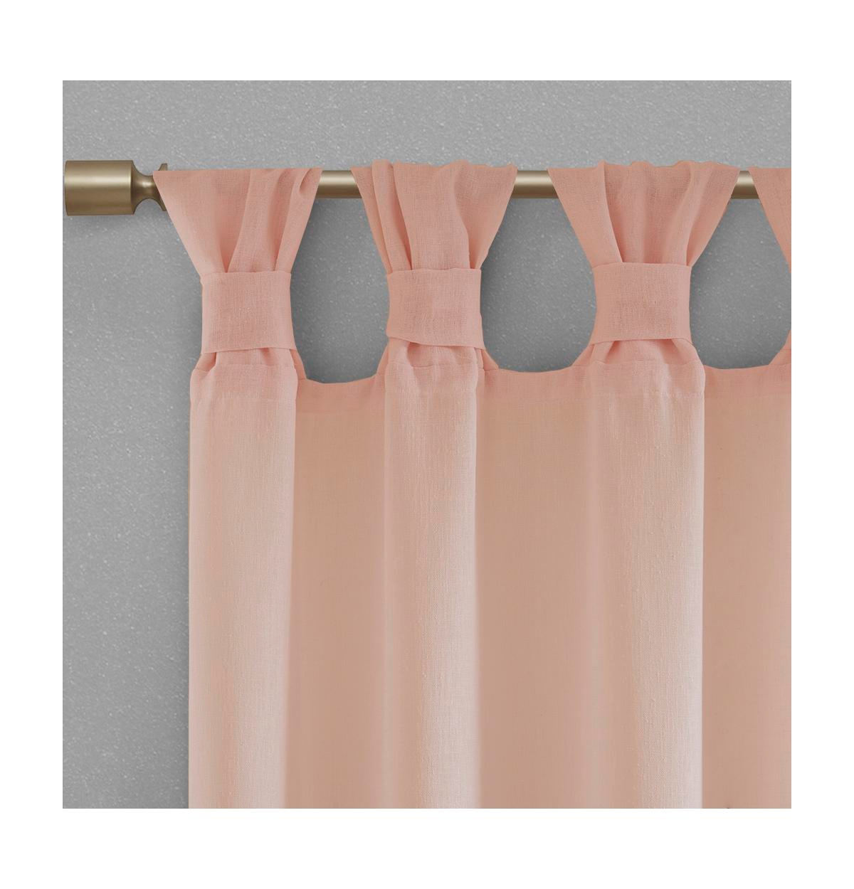 Rosette Floral Embellished Cuff Tab Top Solid Curtain Panel