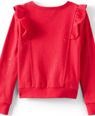 Girls Long Sleeve Cozy Ruffle Sweatshirt Top