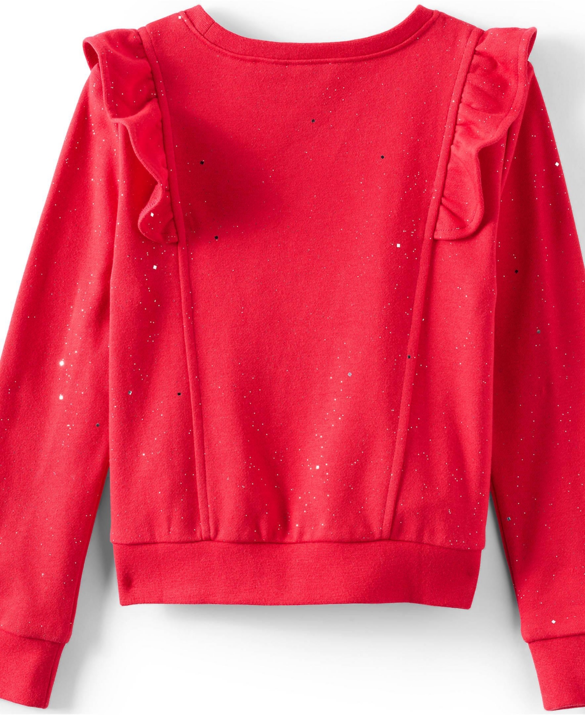 Lands' End Girls Long Sleeve Cozy Ruffle Sweatshirt Top