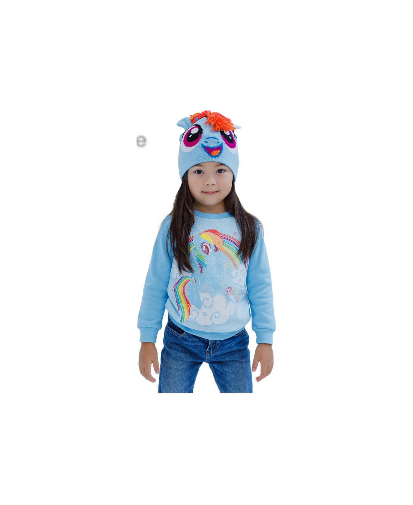 Толстовка My Little Pony My Pony Rainbow Dash Pullover Fleece Sweatshirt and Cosplay Hat для девочек, цвет: Синий — фото 2