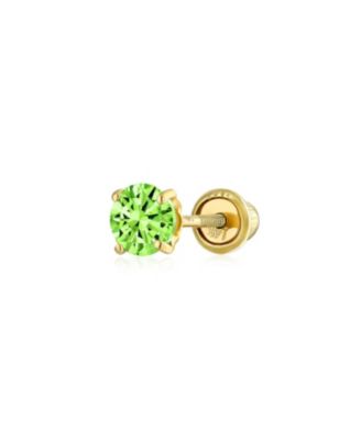 Bling Jewelry Minimalist Tiny Cubic Zirconia Aaa Cz 4-Prong Helix Cartilage Ear Lobe Piercing Daith Round Solitaire 14K Gold 1 Piece Stud Earring For 44$