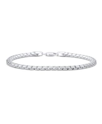 Solid Heavy Strong Franco Square Link Chain Bracelet 220 Gauge .925 Sterling Silver
