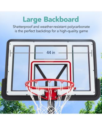 Adjustable Regulation-Size Basketball Hoop, Portable Sport System w/ Fillable Base, Wheels