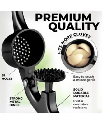 Large Premium Garlic Press Set - Bigger Bowl for Bigger Garlic