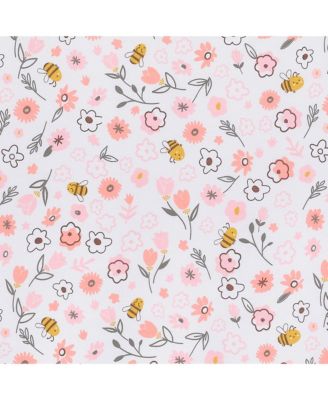 Little Garden 100% Cotton Pink Floral Fitted Crib/Toddler Sheet