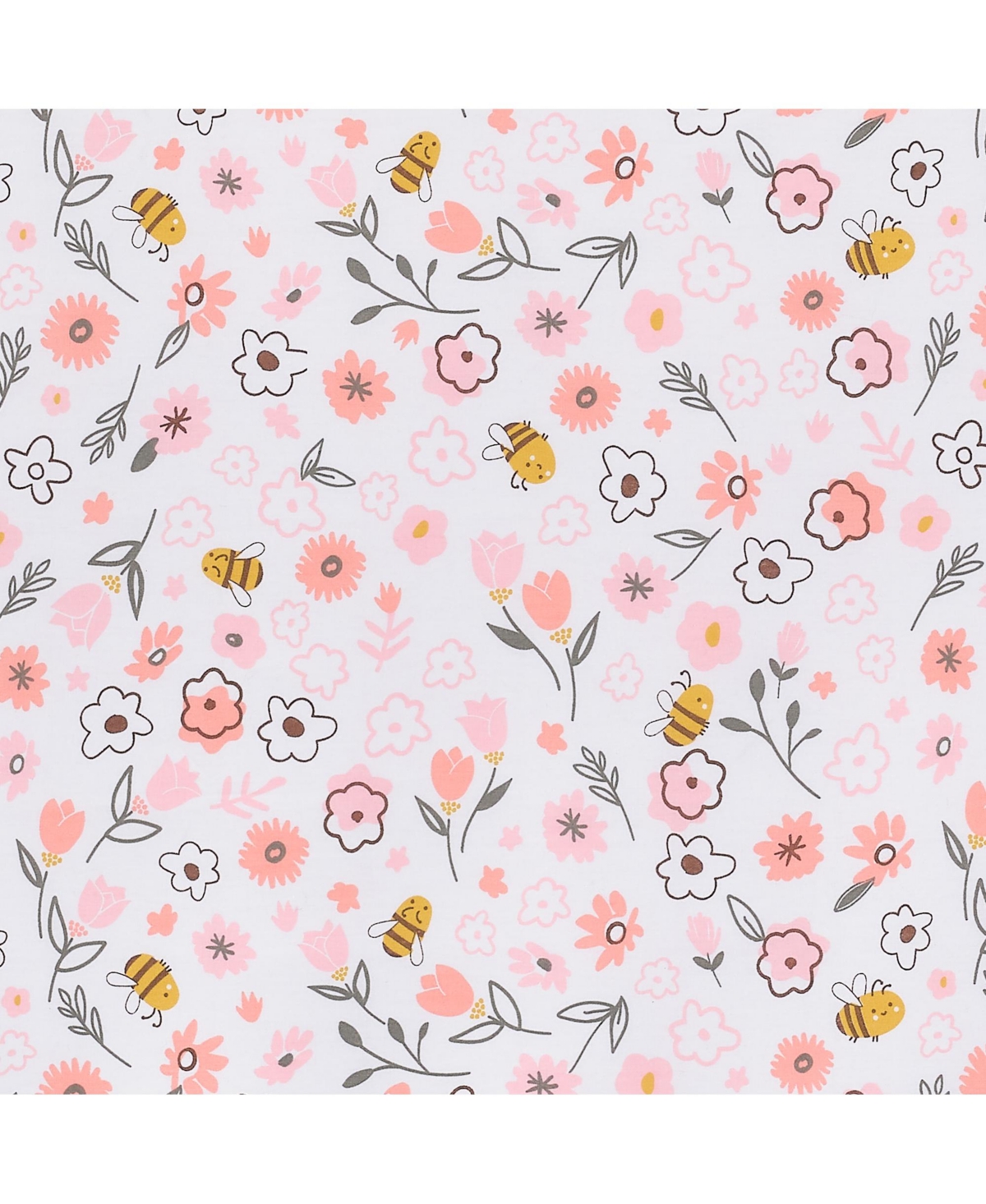 Lambs & Ivy Little Garden 100% Cotton Pink Floral Fitted Crib/Toddler Sheet