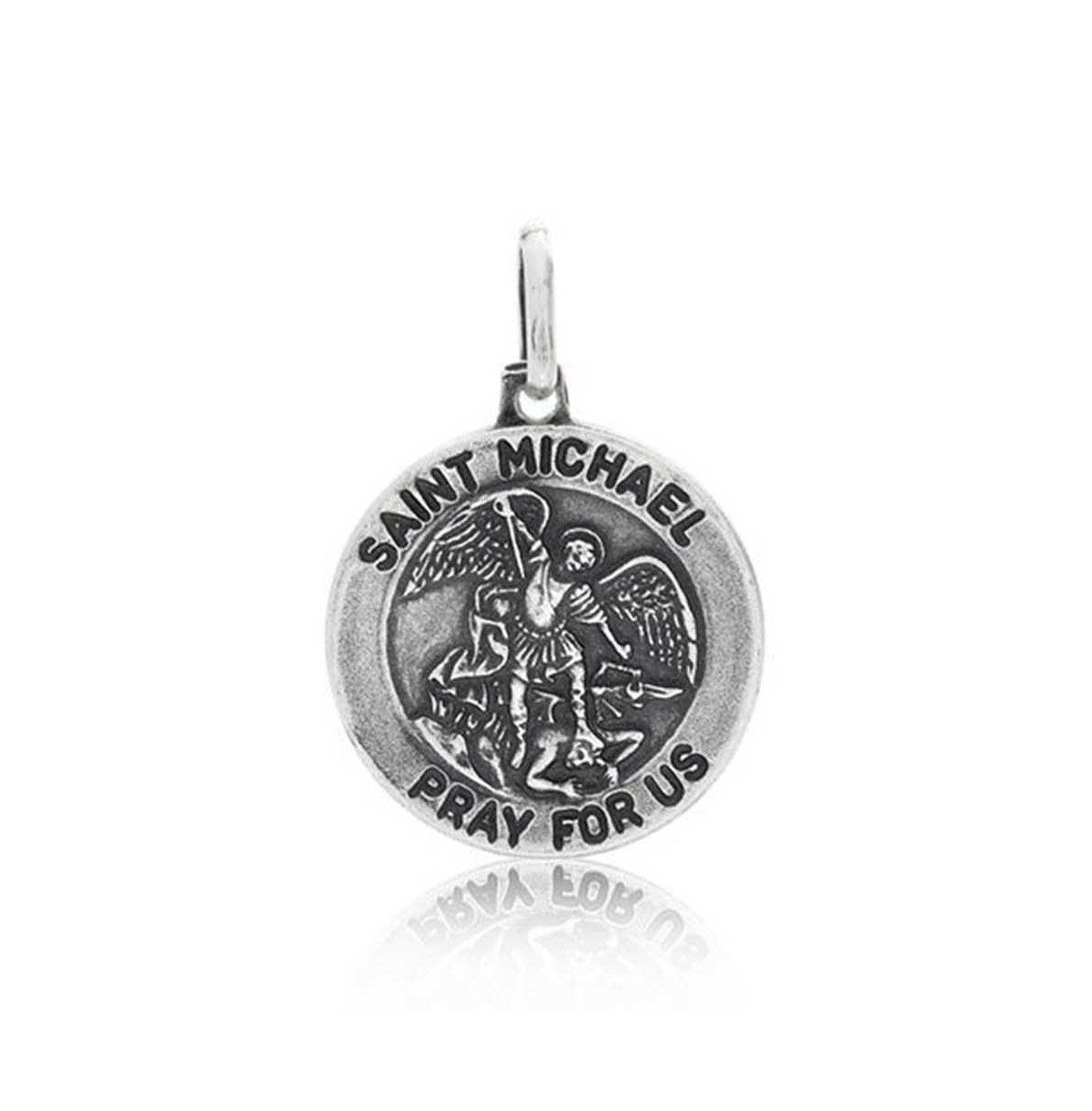 Bling Jewelry Religious Medal Patron of Military Police Security - Saint Michael Pendant Necklace for Women and Men in .925 Sterling- Silver