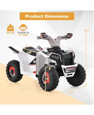 Kids Electric Ride On ATV Toy 6V Battery Powered Electric Vehicle Toy w/ Direction Control Rose Red