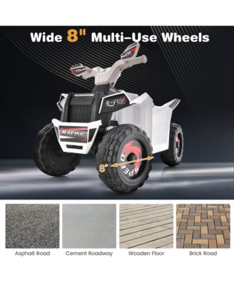 Kids Electric Ride On ATV Toy 6V Battery Powered Electric Vehicle Toy w/ Direction Control Rose Red