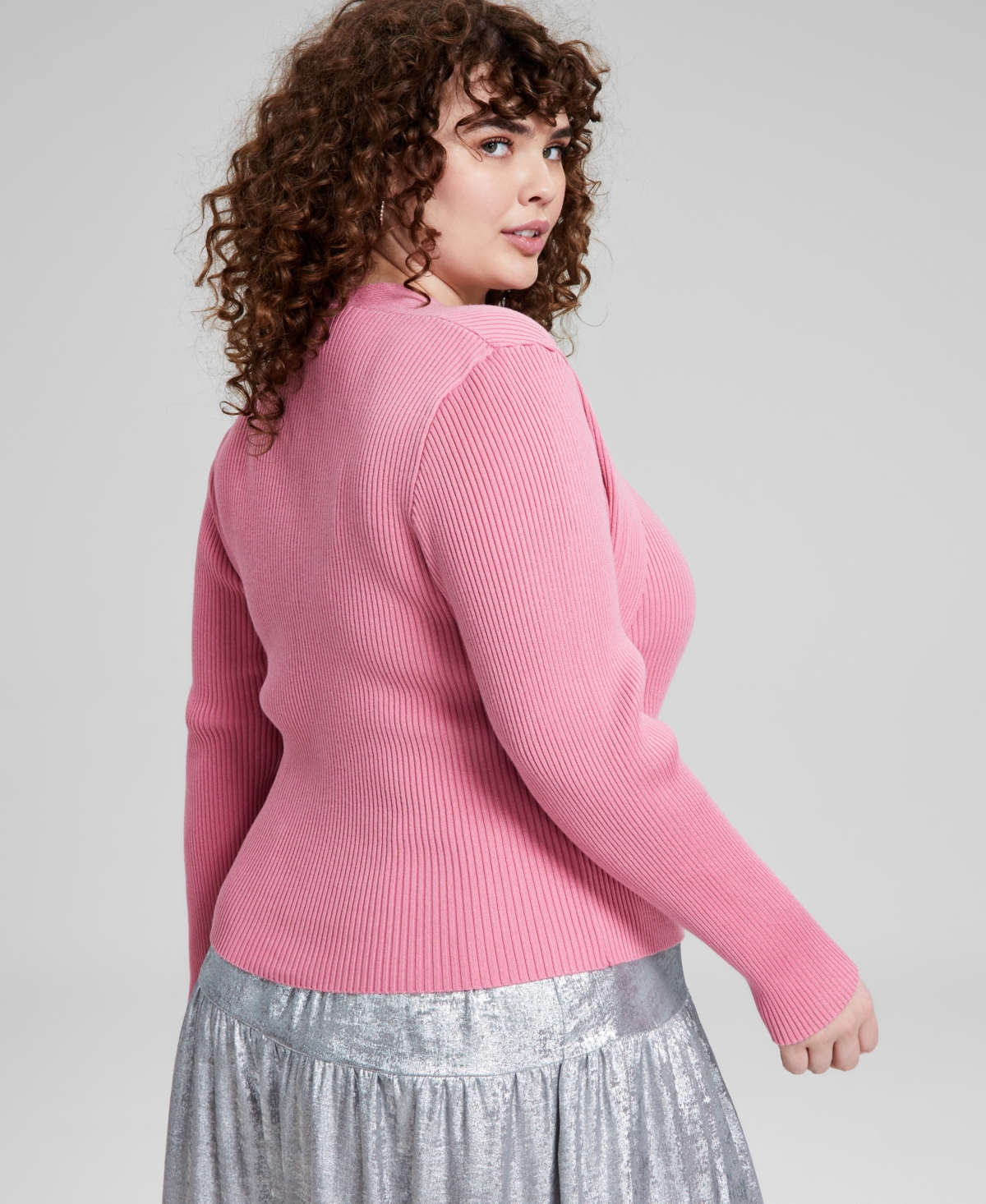 AND NOW THIS TRENDY PLUS SIZE LAYERED-LOOK SHRUG SWEATER, CREATED FOR MACY'S 