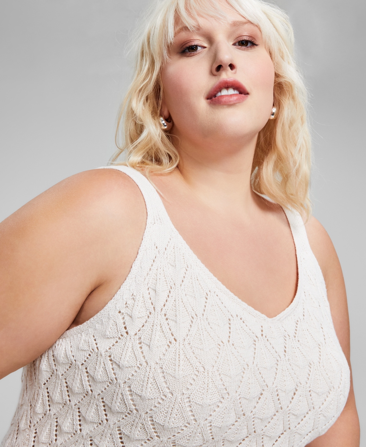 And Now This Trendy Plus Size Crochet Sleeveless Dress, Created for Macy's