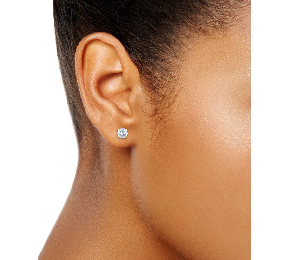 Macy's Diamond Four Prong Stud Earrings (3/8 Ct. Tw) In 14k White Gold Or 14k Gold In Yellow Gold