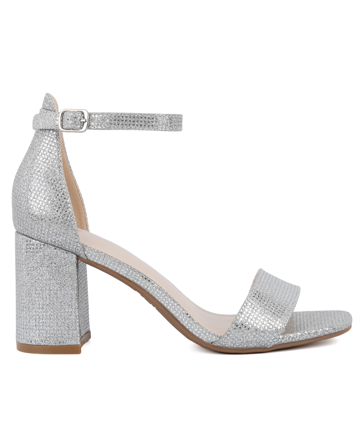 Jones New York Women's Early Two Piece Block Heel Dress Sandals In Light Silver