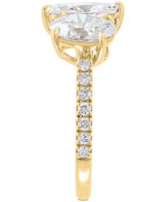 EFFY&reg; Lab Grown Diamond Mixed-Cut Cuff Ring (1-7/8 ct. t.w.) in 14k Gold